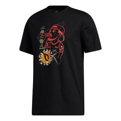adidas Dame Social Basketball Sports Short Sleeve Black GI8892