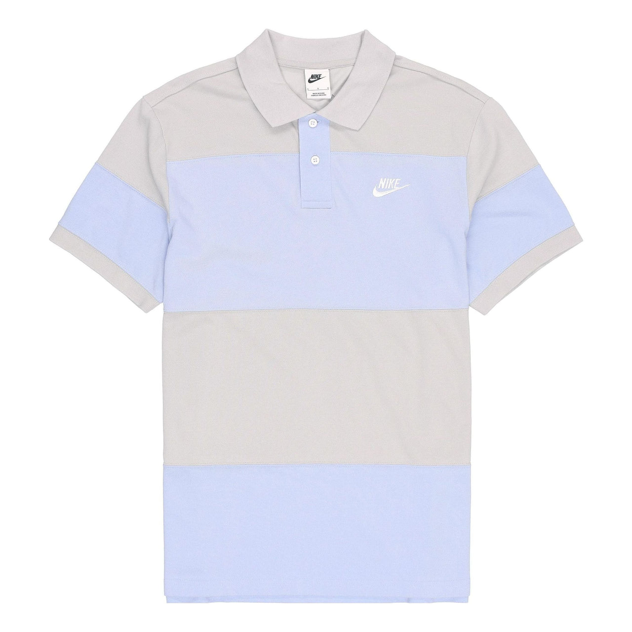 Men's Nike Sportswear Sport Essential Logo Colorblock Casual Short Sleeve Light Sea Blue Polo Shirt DM6951-097
