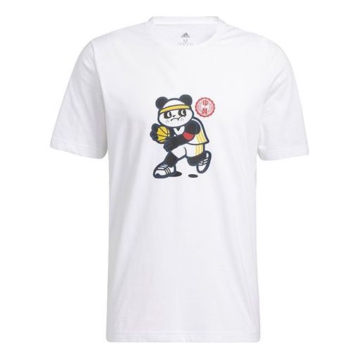 adidas Panda Tee Short-sleeved Sportswear Casual Breathable White GN5147