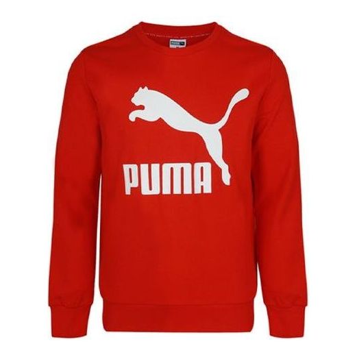 PUMA Essentials Fleece Crew Sweater 'Red White' 595892-11