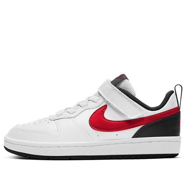 (PS) Nike Court Borough Low 2 'White Black Red' BQ5451-110