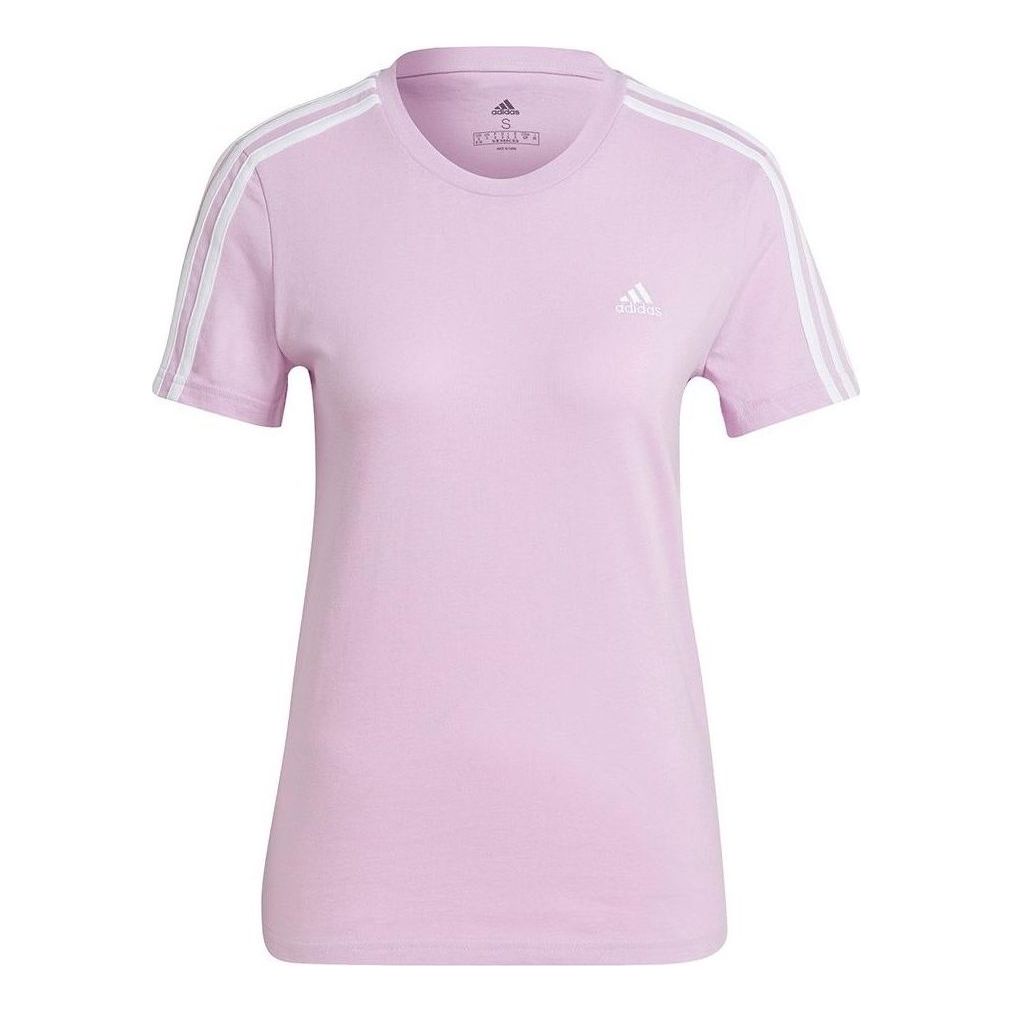 (WMNS) adidas Essentials Slim 3-Stripes T-Shirt Asia Sizing 'Purple White' GL0790