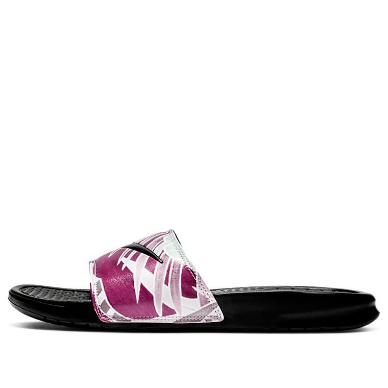 (WMNS) Nike Benassi JDI Print 'Black Active Fuchsia' 618919-030
