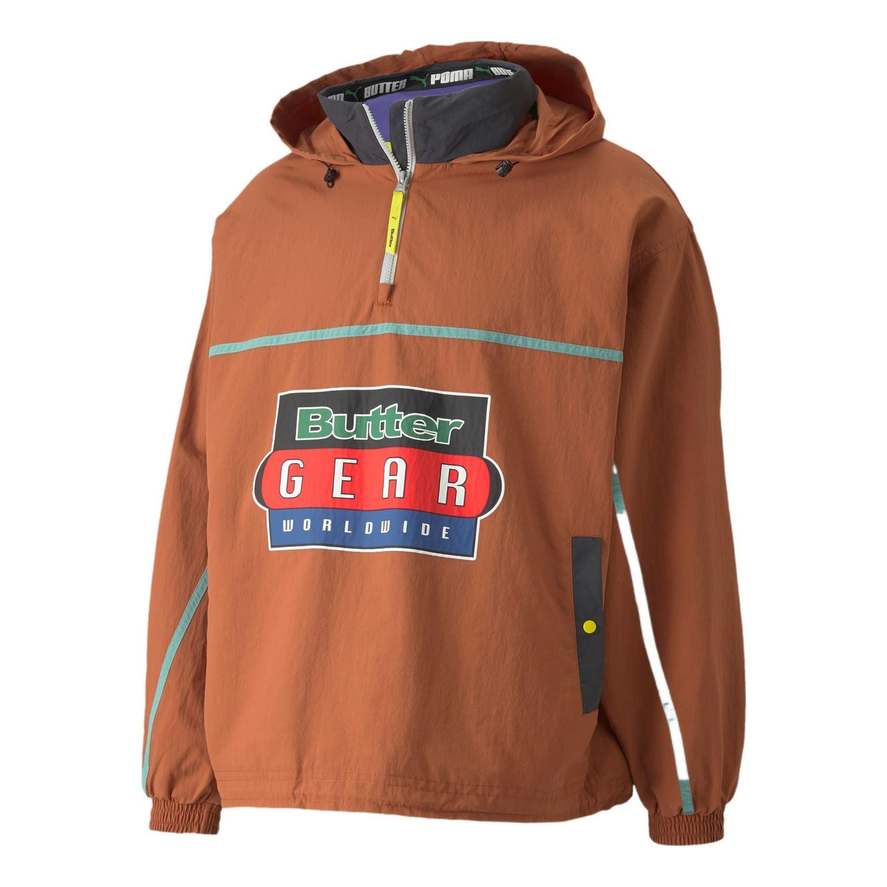 PUMA X Butter Goods Lightweight Pop Over Top Half Zip Hoodie 'Brown' 534055-87