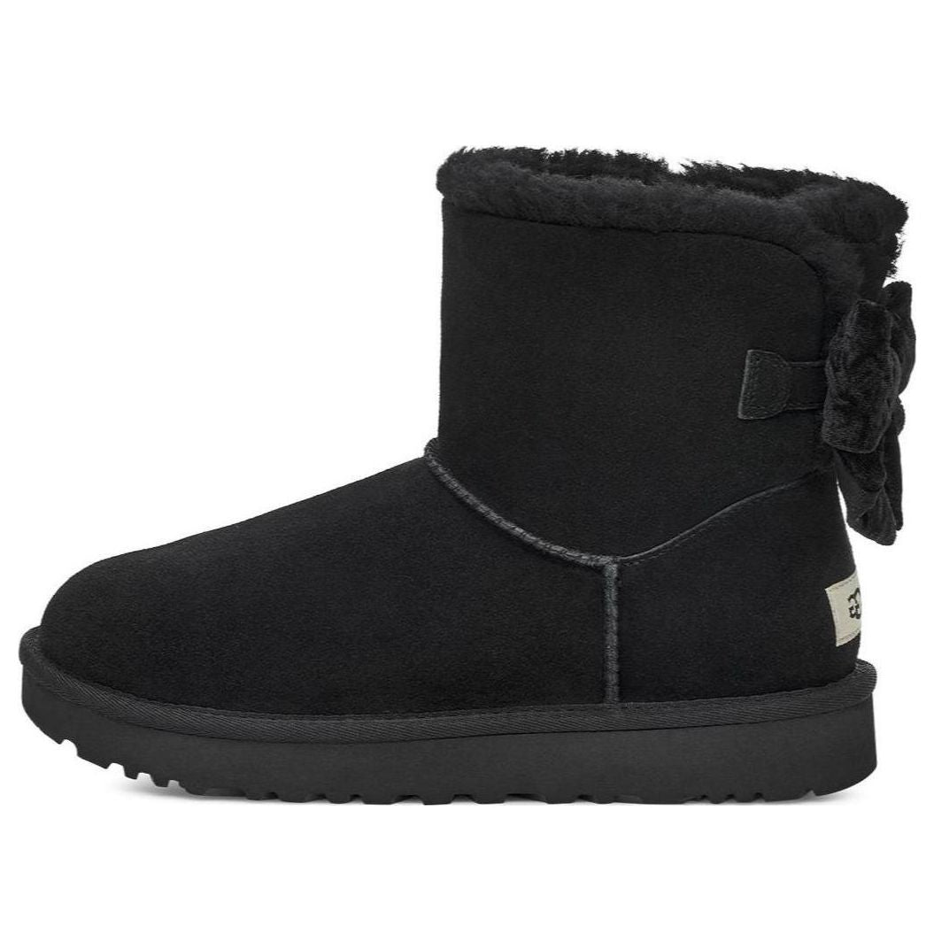 (WMNS) UGG Mini Bailey Bow Crushed Velvet Boot 'Black' 1138172-BLK