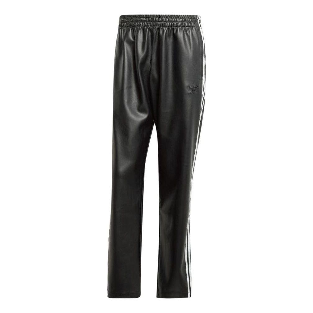 adidas Faux Leather Adicolor 3-Stripes Firebird Track Suit Pants Asia Sizing 'Black' IZ4038
