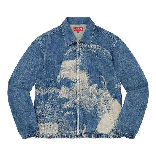 Supreme John Coltrane A Love Denim Harrington Jacket 'Teal White' SUP-FW21-217
