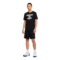 Men's Nike Greatest On Earth Alphabet Logo Printing Casual Short Sleeve Black DJ3716-010