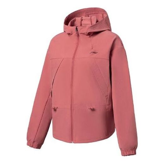 (WMNS) Li-Ning Loose Windproof Hooded Long Sleeves Jacket 'Orange Red' AFDS014-2