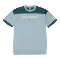 New Balance Linear Logo Honeycomb Mesh T-shirt 'Salt Marsh' AMT45072-SAM