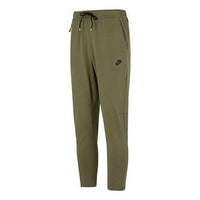 Men's Nike Solid Color Logo Training Fleece Bundle Feet Sports Pants/Trousers/Joggers Military Green DM6592-222