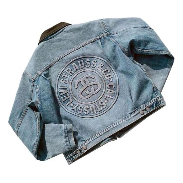 Stussy x Levi's Embossed Praglad Trucker Jacket 'Blue' STLV230221-001
