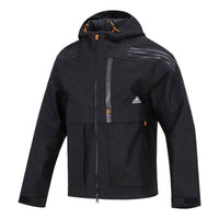 Men's adidas Th Dnm Wvjk Logo Printing Sports Hooded Jacket Black HE9904