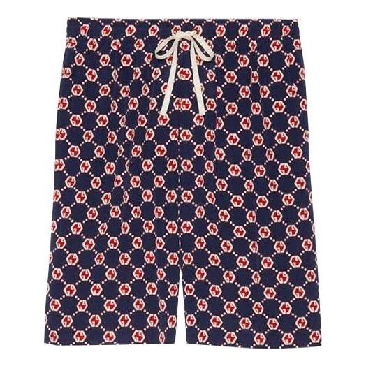 Gucci GG Hexagon Silk Crepe Shorts 'Blue Ivory' 654859-ZAF9W-4759