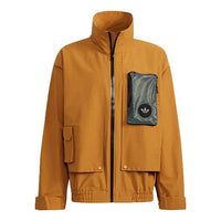 adidas originals Contrasting Colors Pocket logo Sports Jacket Brown H58070