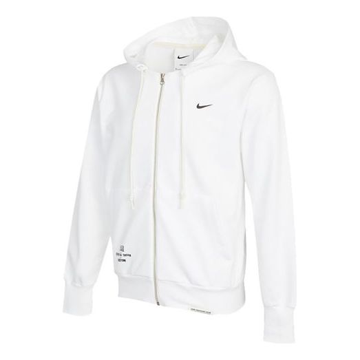 Men's Nike Back Logo Sports Knit Hooded Zipper White DO9155-100