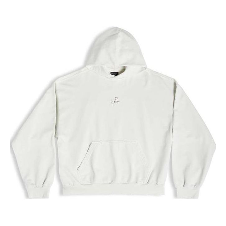 Balenciaga Je t'aime Hoodie Medium Fit 'White' 742603TOVM89079