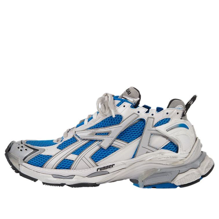 (WMNS) Balenciaga Runner Sneakers 'White Blue Mesh and Nylon' 677402W3RB34912