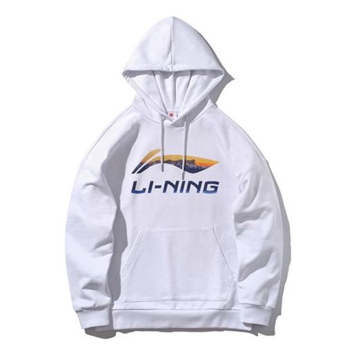 Li-Ning New York Fashion Week Classic logo Printing Couple Style Hoodie 'White' AWDP837-1
