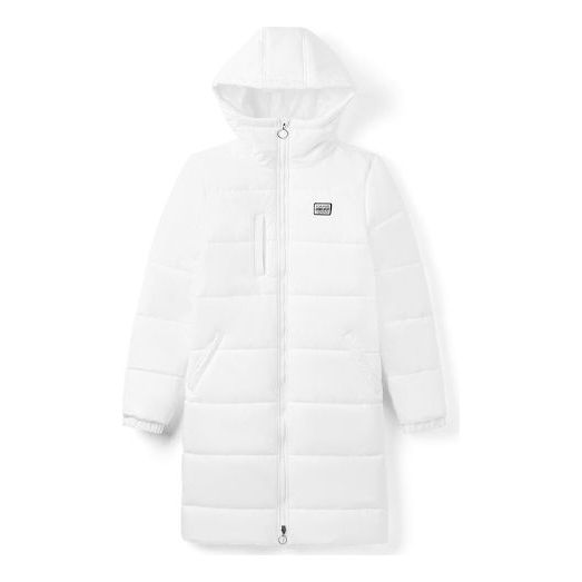 (WMNS) Vans Long hooded Puffer Jacket 'White' VN0A4BFTWHT