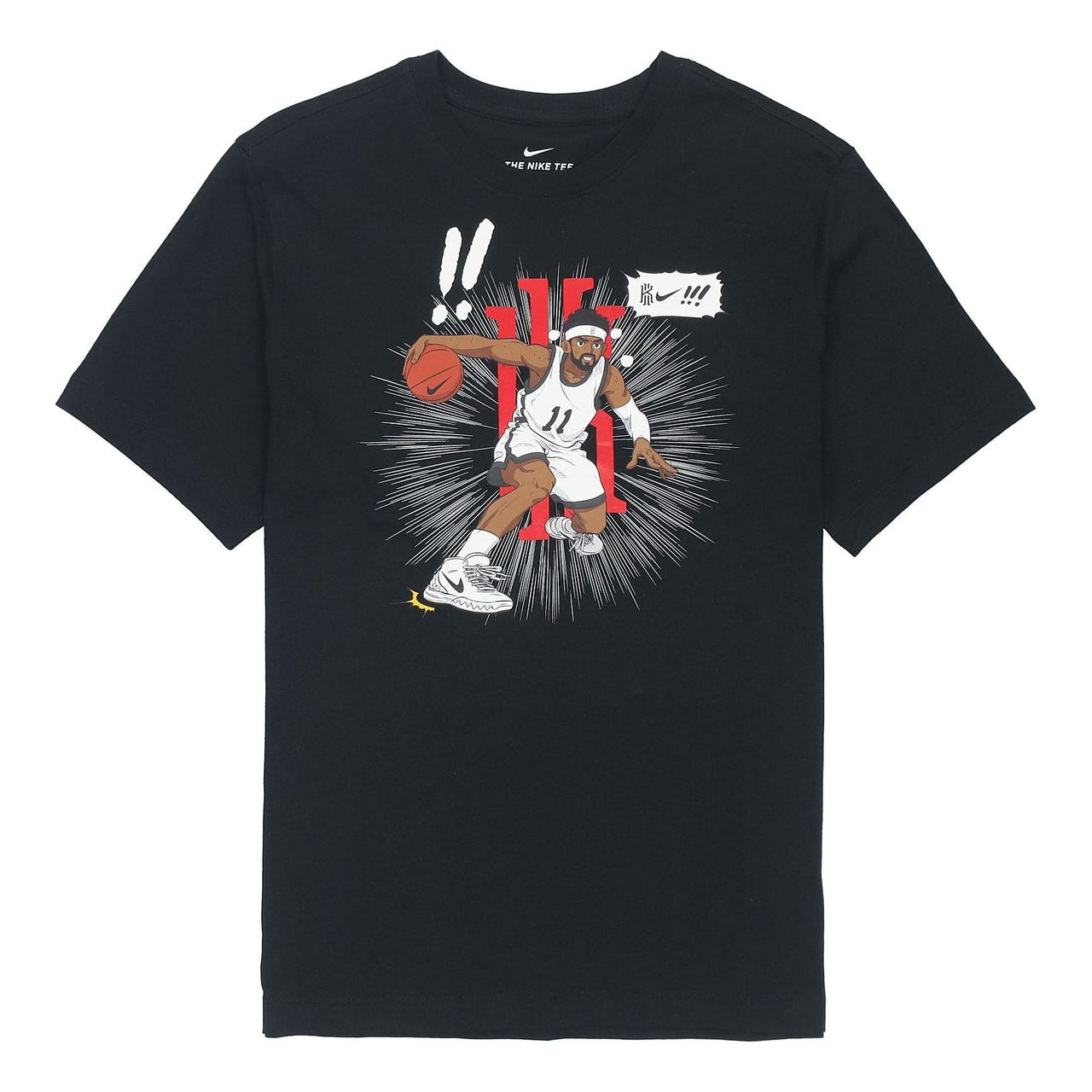 Men's Nike Kyrie Logo Basketball Sports Printing Round Neck Short Sleeve Black T-Shirt DD0780-010