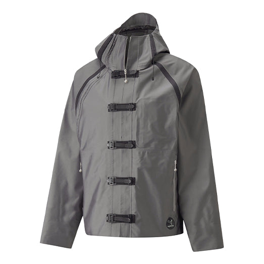 PUMA x PRONOUNCE Crossover Casual Solid Color hooded Long Sleeves Jacket Silver 534030-76