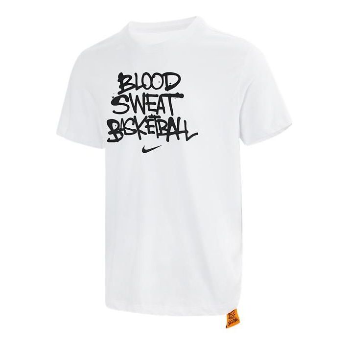 Men's Nike Alphabet Printing Round Neck Pullover Short Sleeve White T-Shirt DN2977-100