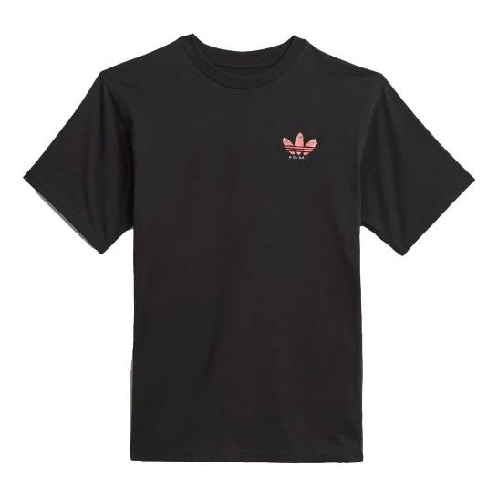 adidas originals Hj G Ss Tee Pattern Sports Round Neck Short Sleeve Black GL9981