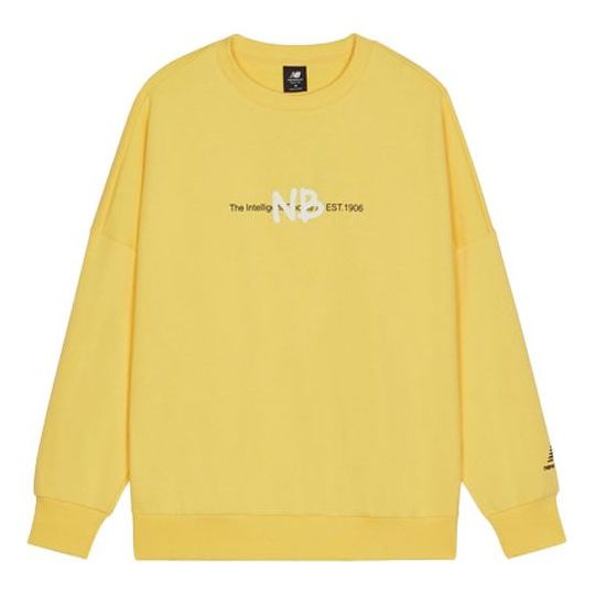 New Balance Men's New Balance Logo Printing Knit Sports Round Neck Pullover Yellow AMT13365-LHZ