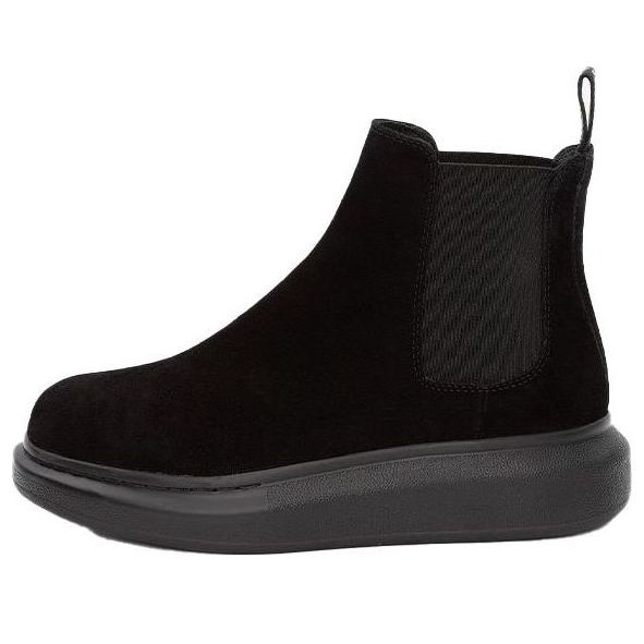 (WMNS) Alexander McQueen Hybrid Chelsea Boot 'Black Suede' 586398WHXK61000