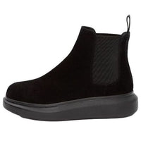 (WMNS) Alexander McQueen Hybrid Chelsea Boot 'Black Suede' 586398WHXK61000