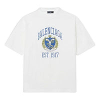 Balenciaga Varsity Logo T-Shirt Medium Fit 'White' 612966TLV891375