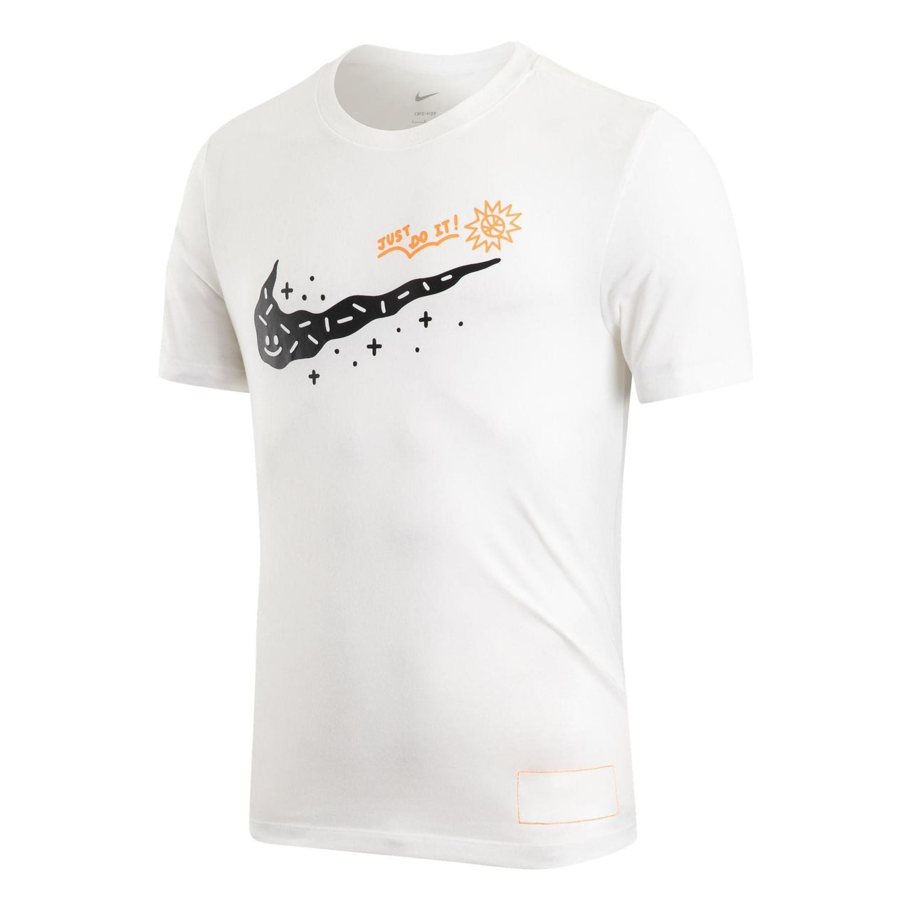 Men's Nike Printing Large Logo Casual Round Neck Short Sleeve White T-Shirt DV3188-100
