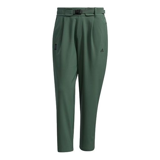 adidas Wj Pnt Wv Warm Solid Color Loose Athleisure Casual Sports Pants Green GP0890