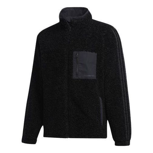 adidas neo Casual Sports Stand Collar Jacket Black FU1050