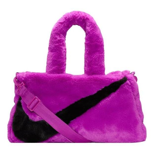 Nike NSW Faux Fur Tote Bag 'Vivid Purple Black' DQ5804-551