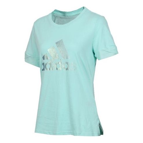(WMNS) adidas Alphabet Logo Printing Sports Short Sleeve Mint Green DY8613