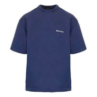 Men's Balenciaga SS21 Retro Short Sleeve Blue 612966TJV874866
