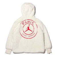 Air Jordan Brand AS WJ PSG Paris Saint-Germain fur Jacket White CQ7154-133
