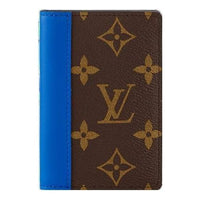 LOUIS VUITTON Pocket Organizer Monogram Macassar Canvas 'Blue' M82956