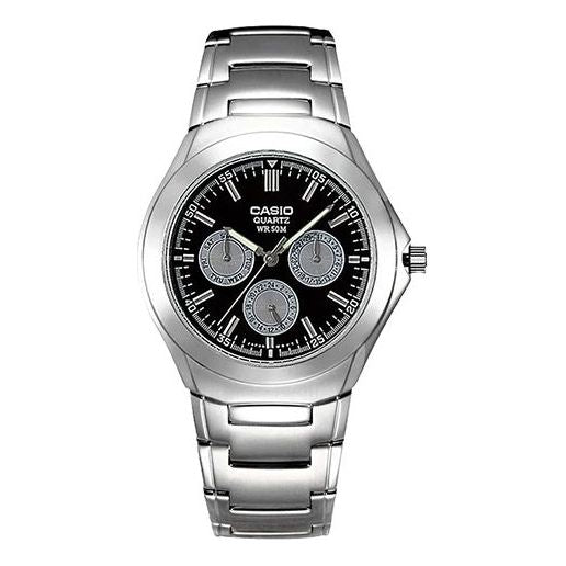 CASIO Waterproof Stainless Steel Strap Mens Black Analog MTP-1247D-1A