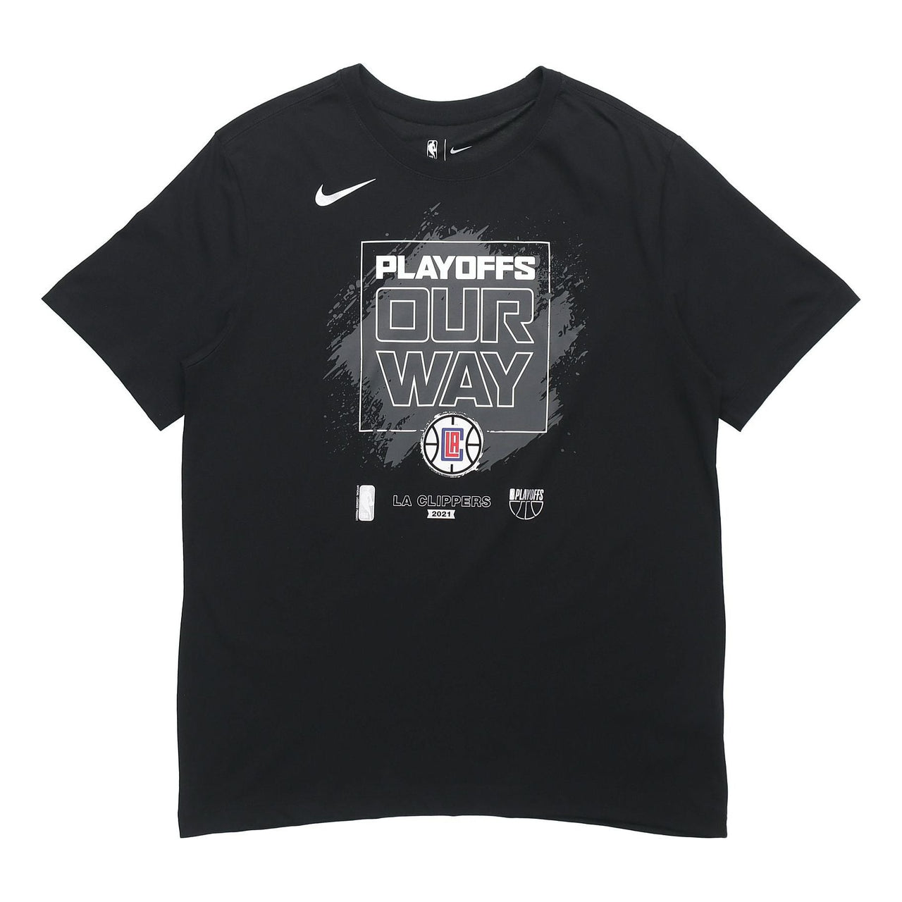 Nike NBA Los Angeles Clippers Logo Alphabet Printing Basketball Sports Short Sleeve Black DQ8987-010