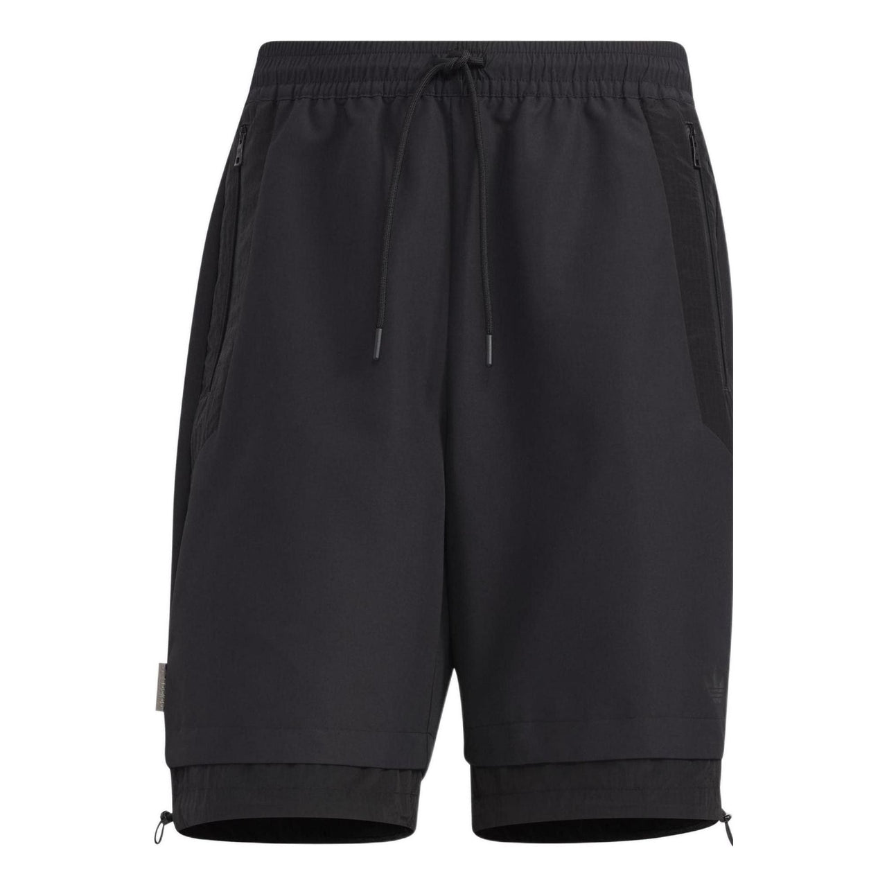 Men's adidas Solid Color Pocket Lacing Sports Shorts Black HE6604