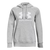 (WMNS) Under Armour Rival Fleece Big Logo Hoodie 'Light Grey' 1379501-012
