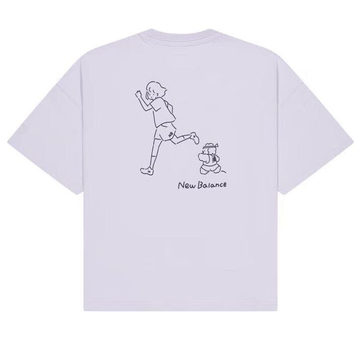 (WMNS) New Balance Running Graphic T-Shirt 'Blue' AWT42319-GRV