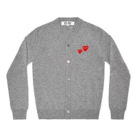 COMME des GARCONS PLAY Cardigan With Double Red Emblem 'Grey' AZ-N072-051-1