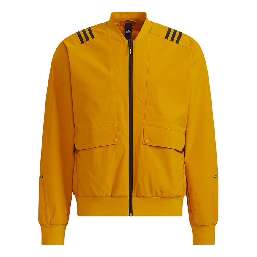 adidas Th Wv Bomb Jkt Stripe Printing Sports Jacket Gold Color H40234