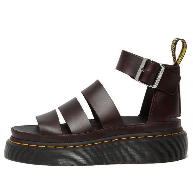 (WMNS) Dr. Martens Clarissa II Atlas Quad Leather Platform Sandals 'Oxblood' 26684601