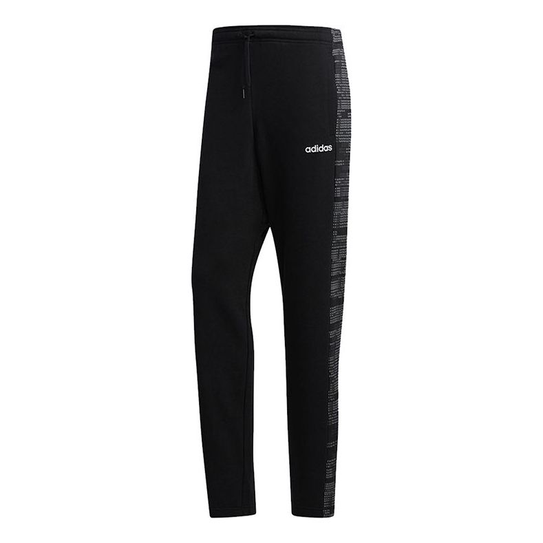 adidas M Ess Aop Pnt Running, Casual, Loose, Straight, Sports Pants, Black FM3435
