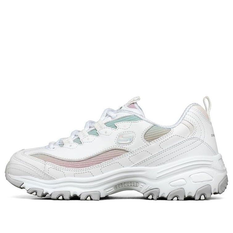 (WMNS) Skechers D'Lites 1.0 Low-Top Running Shoes White/Multi 149253-WMLT
